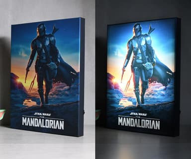 Star Wars Mandalorian plakat med lys