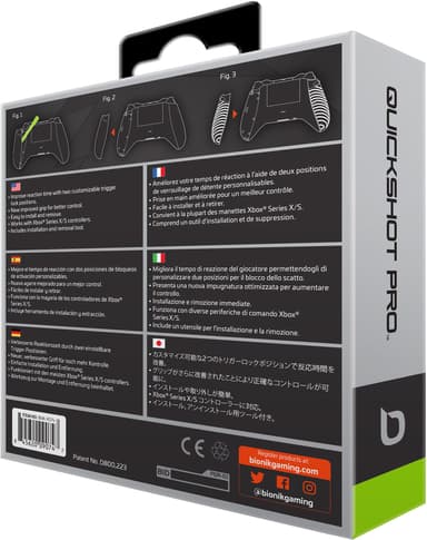 Bionik Quickshot Pro Xbox Series X/S controller håndtag (sort/hvid)