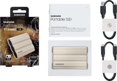Samsung T7 Shield ekstern SSD 1TB (sandfarvet)