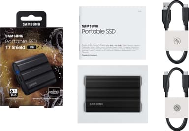 Samsung T7 Shield ekstern SSD 1TB (sort)