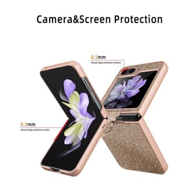Glitter Ring Cover Samsung Galaxy Z Flip 5 - Guld