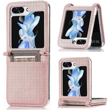 Læder cover med kortplads Samsung Galaxy Z Flip 5 - Rose