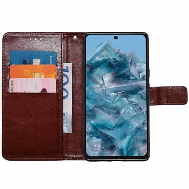 Wallet cover 3-kort Google Pixel 8 - Brun