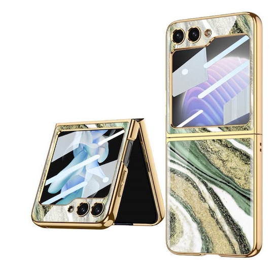 Marble Glass Case Samsung Galaxy Z Flip 5 - Ice Jade