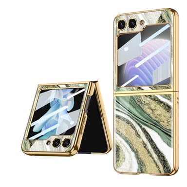 Marble Glass Case Samsung Galaxy Z Flip 5 - Ice Jade