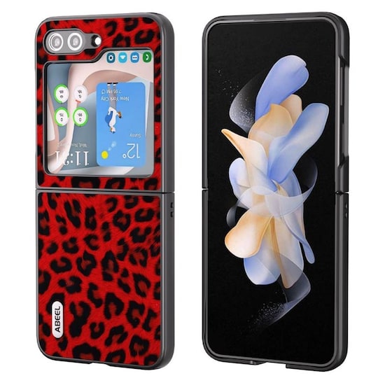 Leopardmønster Cover Samsung Galaxy Z Flip 5 - Rød