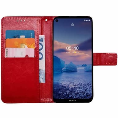 Wallet cover 3-kort Nokia 5.4 - Rød