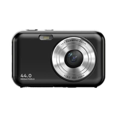Digitalkamera 1080P 44MP 16 x zoom 2,4-tommer skærm Sort