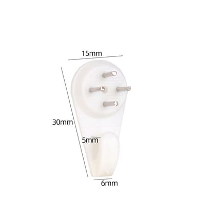 10 billedbøjler, vægkroge til ophængning af billeder, billedtæppe, ure uden skader Hvid 5x2x0.9 cm M