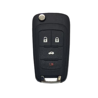 4-knaps sammenklappelig bilnøgleskal Kompatibel med Buick/Opel/Chevrolet Sort