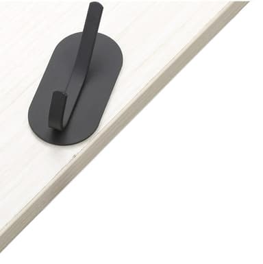 4 Pakke Oval 304 rustfrit stål Ingen stansning Vægmonterede knagekroge Sort