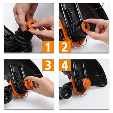 3-pakke udskiftningstrimmer spolehætter til WORX WA0010 græstrimmer Orange