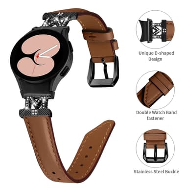 Rhinestone Black M-Type Link-urrem til Samsung Galaxy Watch 4/5/6-serien Brun