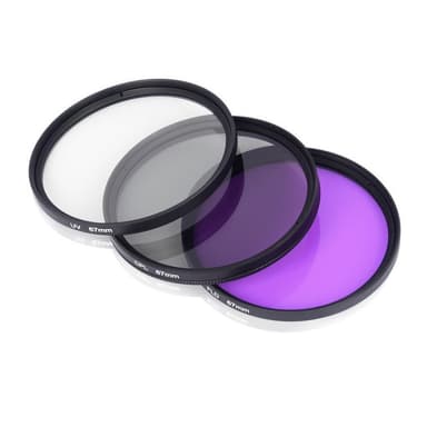 9-pak kamerafiltersæt med UV CPL FLD-filter Sort 58mm