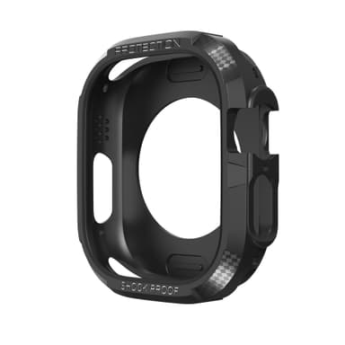 Beskyttende silikone etui til Apple Watch Series 8 (49 mm) Sort