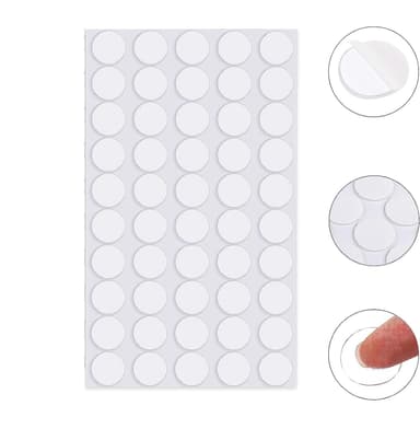 10-delt rundklæbende, sporløst dobbeltsidet nanotape-klistermærke Gennemsigtig 1.5 x 0.08 cm