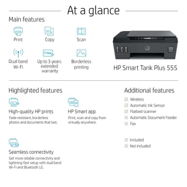 HP Smart Tank Plus 555 AIO inkjet printer
