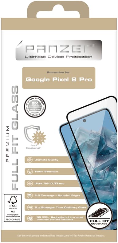 Panzer Curved Google Pixel 8 Pro skærmbeskytter