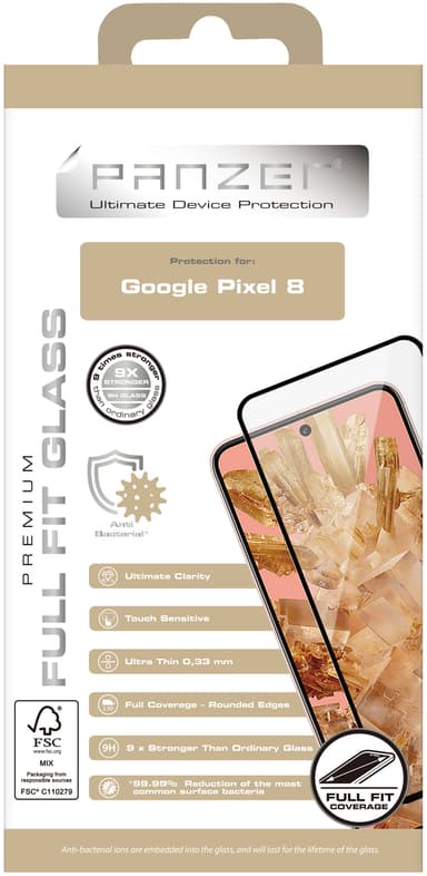 Panzer Full-Fit Google Pixel 8 skærmbeskytter