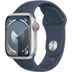 Apple Watch S9 41mm GPS+CEL (Silver Alu/Storm Blue Sportsbånd) M/L