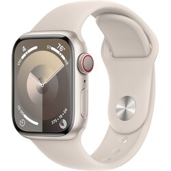 Apple Watch S9 41mm GPS+CEL (Starlight Alu/Starlight Sportsbånd) S/M