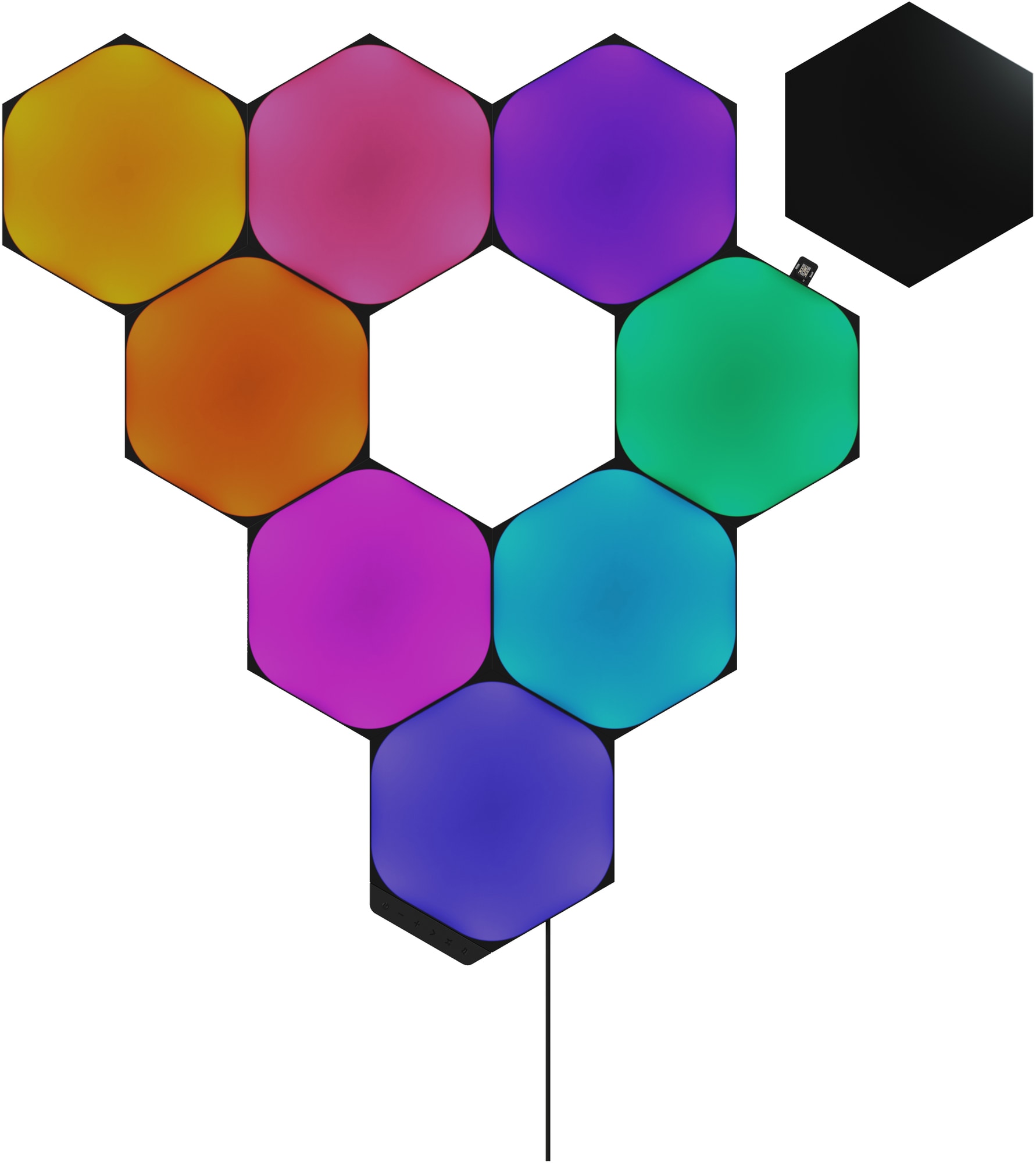 8: Nanoleaf Hexagons Ultra Black Edition Starter Kit (9 Panels)