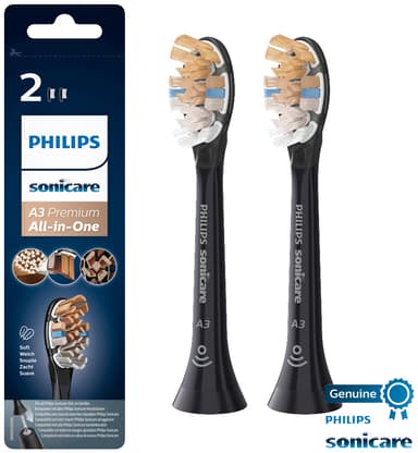 Philips Sonicare tandbørstehoved HX909211 (sort, 2-pak) thumbnail