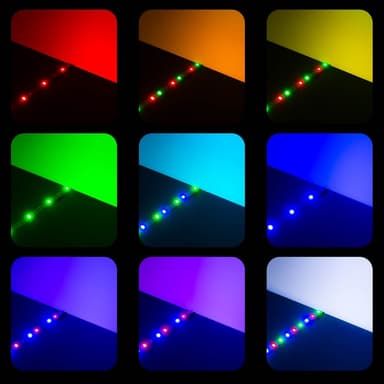 2x RGB LED bånd 5 m. med fjernbetjening - hvid