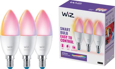 Wiz Connected Full Colour wi-fi BLE LED-pære 4,9W E14 3-pak