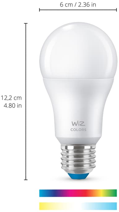 Wiz Connected Full Colour wi-fi BLE LED-pære 8,5W E27 3-pak