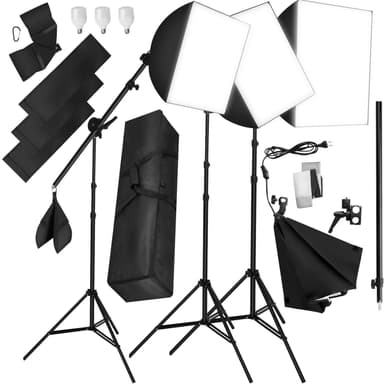 køb 3 Studielamper inklusiv pærer, softbox og transporttaske