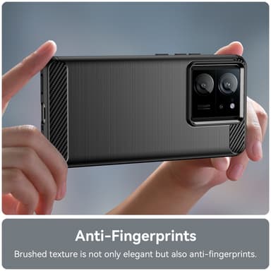 SKALO Xiaomi 13T/13T Pro Armor Carbon Stødsikker TPU-cover - Sort