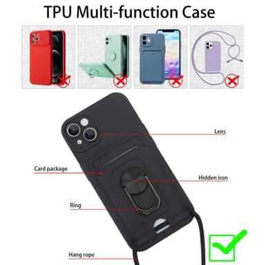 iPhone 13 MINI Etui Kæde Cover(Sort)