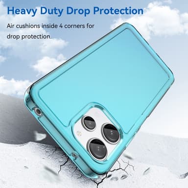 SKALO Xiaomi Redmi 12 4G/5G Transparent TPU Metal Buttons Cover - Turkis