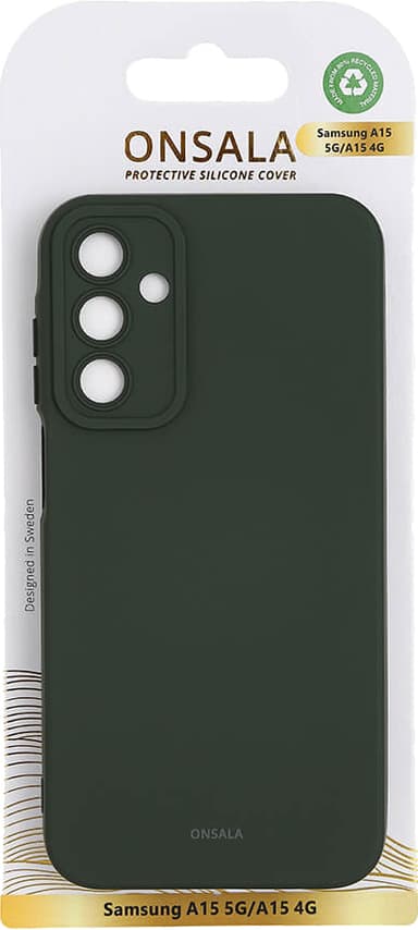 Onsala Samsung Galaxy A15 5G/LTE silikone-etui (grøn)