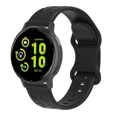 20 mm silikone urrem til Samsung Galaxy Watch 6, Amazfit GTS 3, Ticwatch Sort