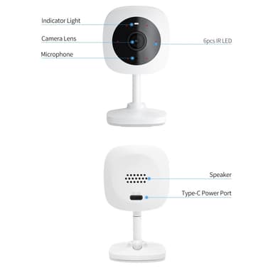 Trådløst WiFi-kamera Bevægelsesdetektering To-vejs Night Vision