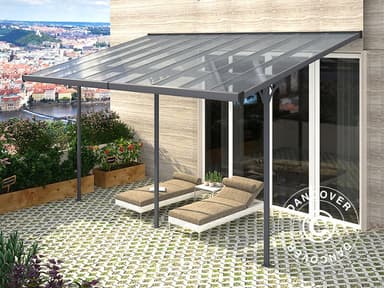 Terrasseoverdækning Malibu, 3,05x5,57m, Mørkegrå