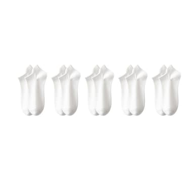 5 Pack Invisible No Show Socks Hälskydd Båtstrumpor för män Hvid