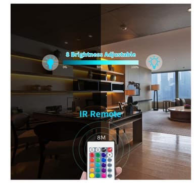 INF LED strip lys med RGB farveskift, Bluetooth app kontrol til TV, rum IP65 Sort 5 m