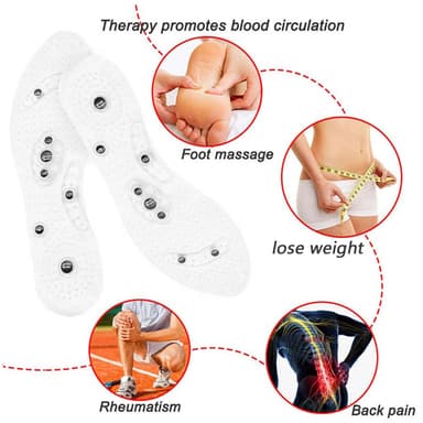 Akupressur Magnetisk Massage Innersulor 1 Par Gennemsigtig 29 cm