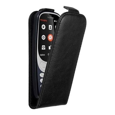 Custodia In Vera Pelle Con Clip Da Cintura Per Nokia 3310 2G (2017) - Borsa Porta Cellulare Con Finestra Trasparente, Colore Nero | Caseroxx - 3