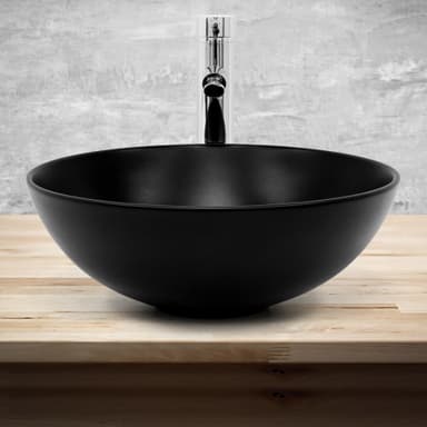 Håndvask rund Ø 40x14,5 cm Sort keramik ML-Design