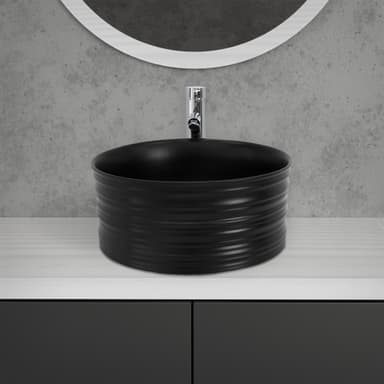 ML-Design Keramisk vask i mat sort Ø 41 x 18 cm, rund