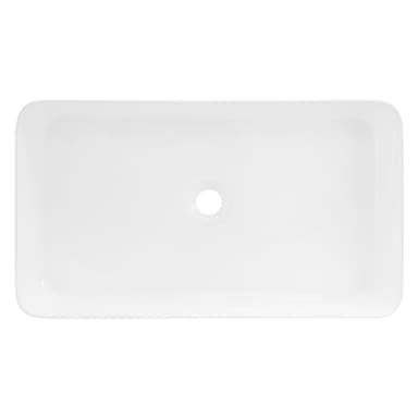 Firkantet håndvask uden overløb 68x38x12 cm hvid keramik ML-Design