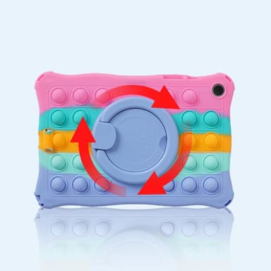 SKALO Samsung Tab A9+ Stødresistent Armor Popit silikone Cover - Rainbow