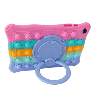 SKALO Samsung Tab A9+ Stødresistent Armor Popit silikone Cover - Rainbow