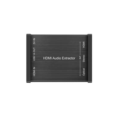 NÖRDIC HDMI Audio Extractor, 1xHDMI ind til 1xHDMI 4K/30Hz, Digital (Toslink), analog lyd (Stereo) ud. Til Xbox One, PS3/PS4, Apple TV, DTS, Dolby