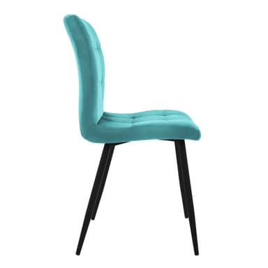 ML-Design Spisebordsstol sæt af 8, petrol med metalben
