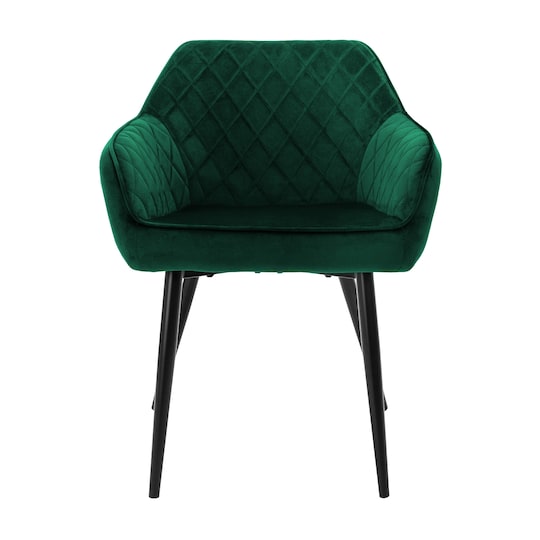 4 spisestole sæt fløjlspolstret stol mørkegrøn